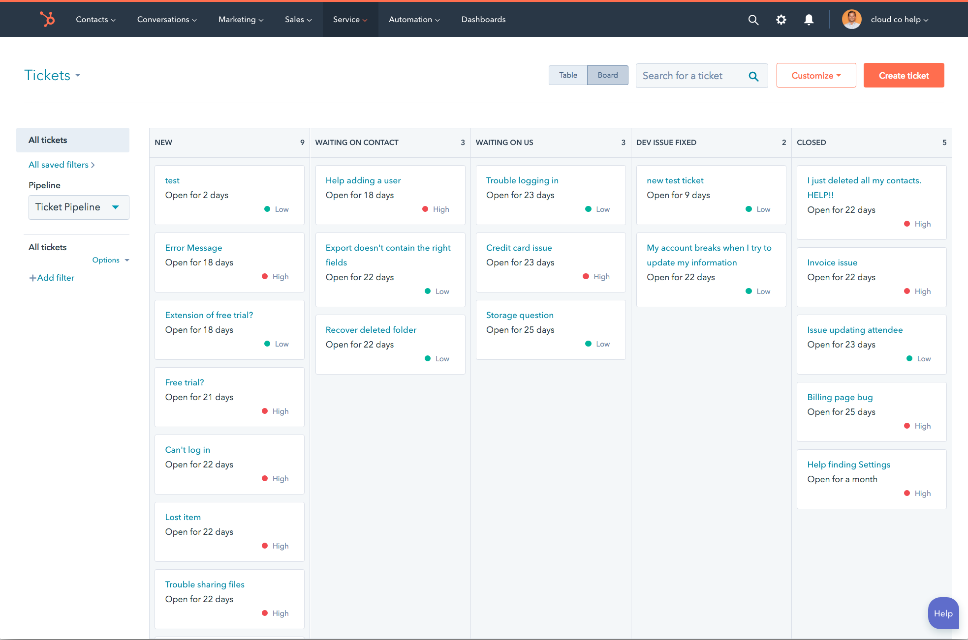 HubSpot Service Hub Ticketing