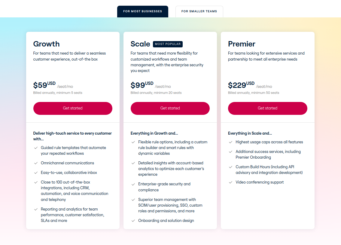 Front App Pricing for Most Businesses