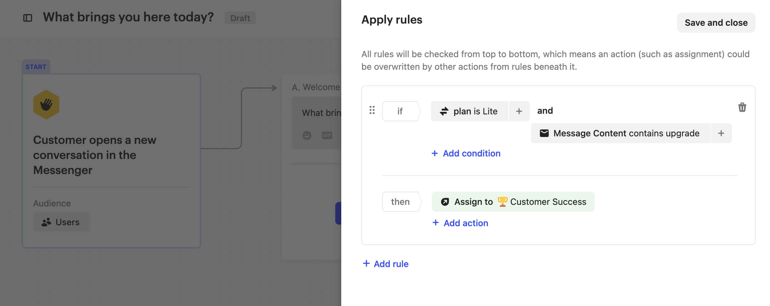 Intercom - automatic assignment